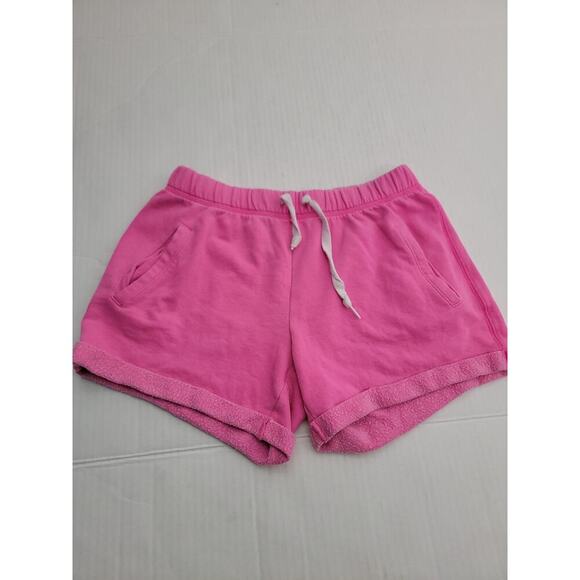 Victorias Secret Pink Sweat Shorts SZ XS Pink Drawstring Pockets Logo Y2K - Picture 2 of 7
